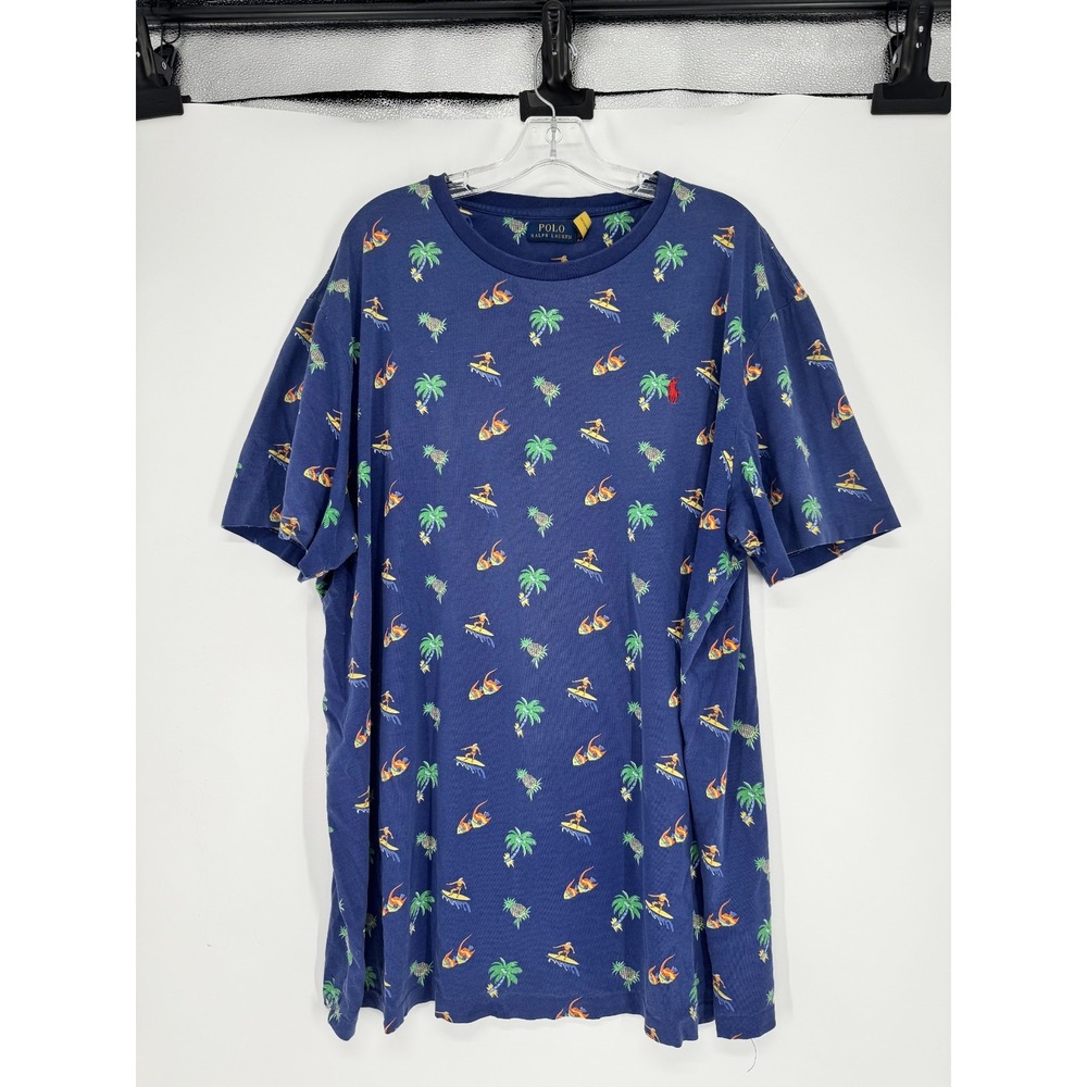 Polo Ralph Lauren 2XL Tall 2XLT Surf Graphic AOP All Over Print Short Sleeve